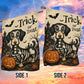 Cute Halloween Skeleton Dachshund Dog Garden & House Flag, Trick Or Treat Yard Flag, Spooky Season Gift For Dog Lover