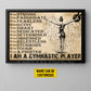 Motivational Personalized Gymnastic Girl Canvas Painting, I Am A Gymnastic Player Wall Art Decor, Poster Gift For Gymnastics Lovers
