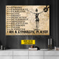 Motivational Personalized Gymnastic Girl Canvas Painting, I Am A Gymnastic Player Wall Art Decor, Poster Gift For Gymnastics Lovers