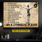 Motivational Personalized Gymnastic Girl Canvas Painting, I Am A Gymnastic Player Wall Art Decor, Poster Gift For Gymnastics Lovers