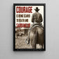 Horse Riding Man Canvas Painting, Courage Is Being Scared To Death And Saddling Up Away Wall Art Decor, Poster Gift For Cowboy Lovers