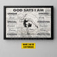Personalized Gymnastic God Woman Canvas Painting, God Says I Am Wall Art Decor, Poster Gift For Gymnastics Lovers