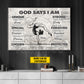 Personalized Gymnastic God Woman Canvas Painting, God Says I Am Wall Art Decor, Poster Gift For Gymnastics Lovers