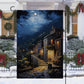 A Cobblestone Journey Through The Old Village, Christmas Garden Flag - House Flag, Christmas Flag Gift Home Decor