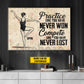 Personalized Gymnastic Girl Canvas Painting, Practice Like You Have Never Won Wall Art Decor, Poster Gift For Gymnastic Lovers