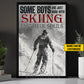Personalized Skiing Boy Canvas Painting, Some Boys Are Just Born With Skiing In Their Souls Sport Wall Art Decor, Poster Gift For Skiing Lovers
