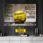 Motivational Personalized Softball Canvas Painting, Be Strong Brave Humble Badass Sport Wall Art Decor, Poster Gift For Softball Lovers