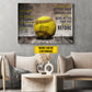 Motivational Personalized Softball Canvas Painting, Be Strong Brave Humble Badass Sport Wall Art Decor, Poster Gift For Softball Lovers