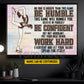 Motivational Personalized Ice Skating Woman Canvas Painting, Be Humble Confident And Work Hard Sport Wall Art Decor, Poster Gift For Ice Skating Lovers