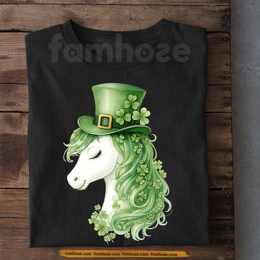 Cute Lucky Shamrock Horse T-shirt, The Lucky Unicorn Tees St Patrick's Day Gift For Irish Lover