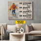 Personalized Skiing Canvas Painting, Be Strong Brave Humble Badass Wall Art Decor, Poster Gift For Skiing Lovers