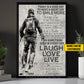 Personalized Skiing Canvas Painting, Laugh Love Live Sport Wall Art Decor, Poster Gift For Skiing Lovers