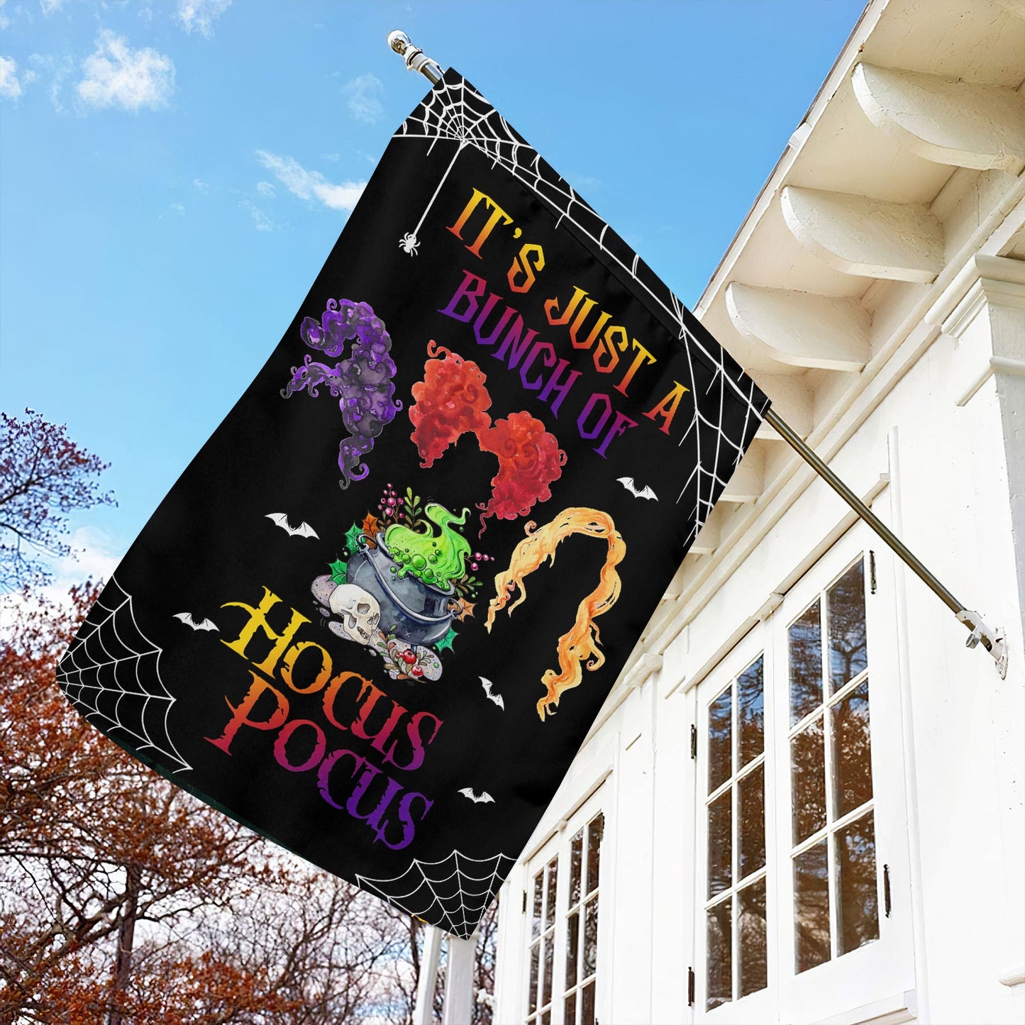 Halloween Flag, It's Just A Bunch Of Hocus Pocus, Flag Gift For Halloween, Gift For Garden Flag