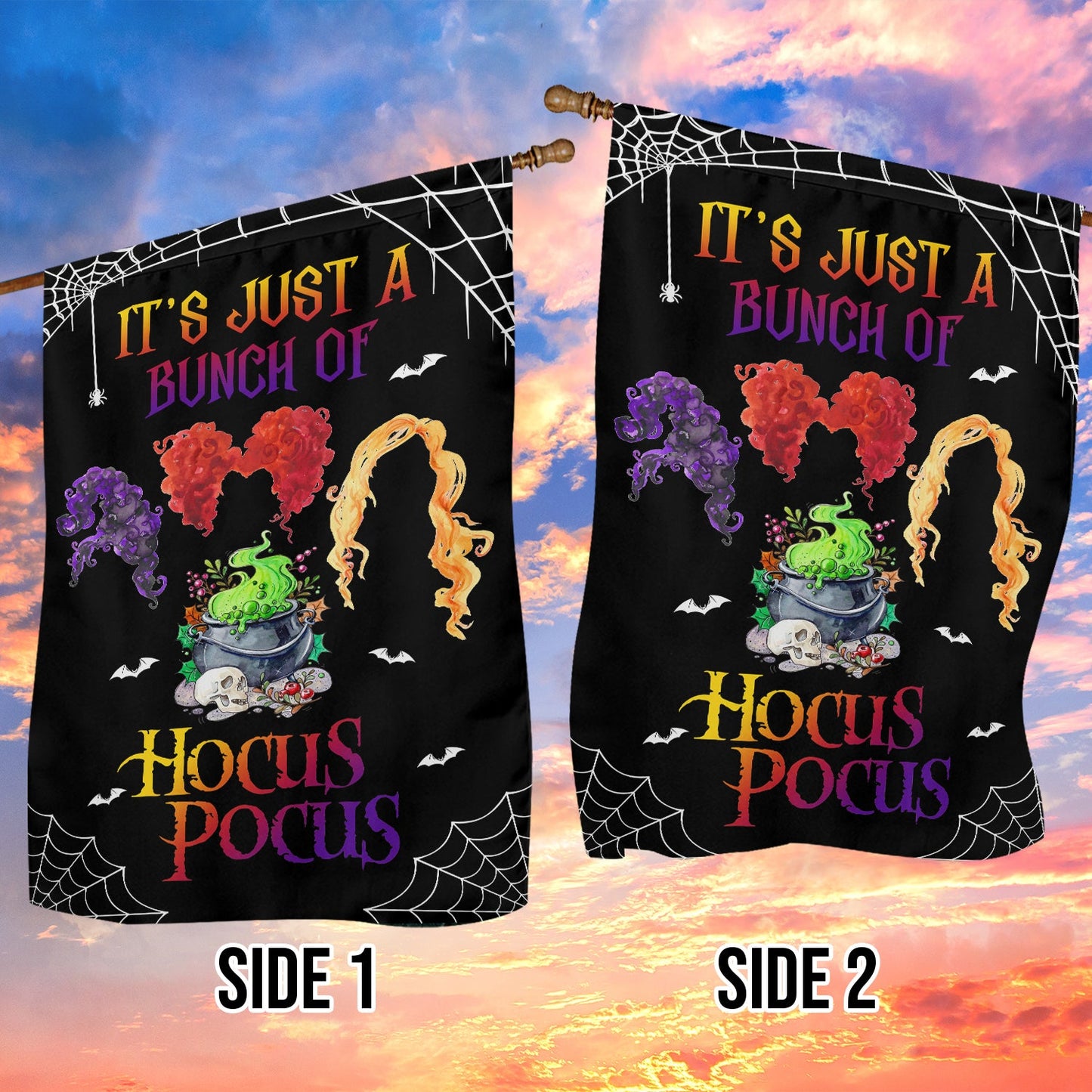 Halloween Flag, It's Just A Bunch Of Hocus Pocus, Flag Gift For Halloween, Gift For Garden Flag