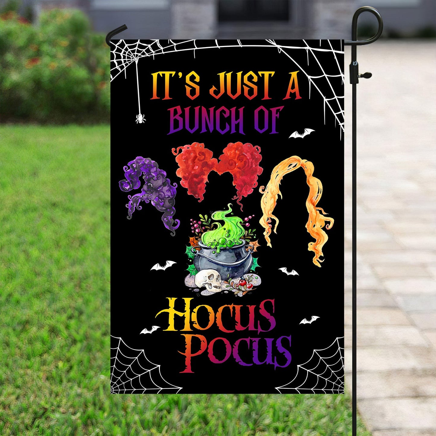 Halloween Flag, It's Just A Bunch Of Hocus Pocus, Flag Gift For Halloween, Gift For Garden Flag