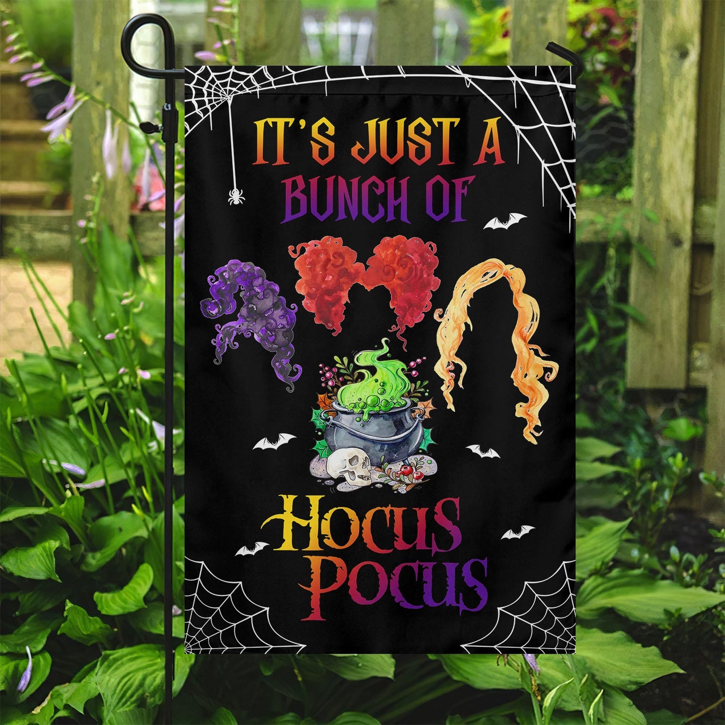 Halloween Flag, It's Just A Bunch Of Hocus Pocus, Flag Gift For Halloween, Gift For Garden Flag