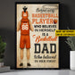 Personalized Basketball Dad Daughter Canvas Painting, Behind Every Basketball Player Sports Wall Art Decor, Poster Father's Day Gift For Basketball Lovers