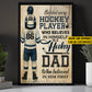 Personalized Hockey Dad Son Canvas Painting, Behind Every Hockey Player Sports Wall Art Decor, Poster Father's Day Gift For Hockey Lovers