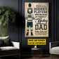 Personalized Hockey Dad Son Canvas Painting, Behind Every Hockey Player Sports Wall Art Decor, Poster Father's Day Gift For Hockey Lovers