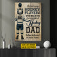Personalized Hockey Dad Son Canvas Painting, Behind Every Hockey Player Sports Wall Art Decor, Poster Father's Day Gift For Hockey Lovers