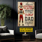 Personalized Football Dad Son Canvas Painting, Behind Every Football Player, Sports Wall Art Decor, Father's Day Poster Gift For Football Lovers, Football Players