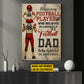 Personalized Football Dad Son Canvas Painting, Behind Every Football Player, Sports Wall Art Decor, Father's Day Poster Gift For Football Lovers, Football Players