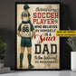 Personalized Soccer Dad Son Canvas Painting, Behind Every Soccer Player, Sports Wall Art Decor, Father's Day Poster Gift For Soccer Lovers, Soccer Players