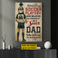 Personalized Soccer Dad Son Canvas Painting, Behind Every Soccer Player, Sports Wall Art Decor, Father's Day Poster Gift For Soccer Lovers, Soccer Players