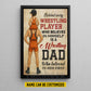 Personalized Wrestling Dad Son Canvas Painting, Behind Every Wrestling Player, Sports Wall Art Decor, Father's Day Poster Gift For Wrestling Lovers