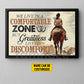 Personalized Horse Girl Riding Canvas Painting, We Live In A Comfortable Zone Wall Art Decor, Poster Gift For Horse Girl Lovers