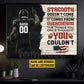 Motivational Personalized Football Man Canvas Painting, Strength Doesn't Come From What You Can Do Sport Wall Art Decor, Poster Gift For Football Lovers