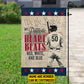 Personalized July 4th Baseball American Garden Flag House Flag, My Patriotic Heart Beats Red, White, And Blue Yard Flag Gift For Baseball Lovers
