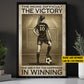 Motivational Personalized Soccer Woman Canvas Painting, The More Difficult The Victory Sports Wall Art Decor, Poster Gift For Soccer Lovers