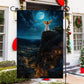 Guardian Angel Moonlit Watch Over The Christmas Village, Christmas Garden Flag - House Flag, Christmas Flag Gift For Angel Lovers, Angel Flag