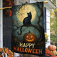 Halloween Black Cat Garden & House Flag, Happy Halloween Yard Flag, Spooky Season Gift For Cat Lover