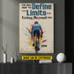 Personalized Cycling Man Canvas Painting, The Only Way To Define Your Limits Sports Wall Art Decor, Poster Gift For Cycling Lovers