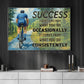Motivational Personalized Cycling Man Canvas Painting, Success Doesn't Come From What You Do Occasionally Sport Wall Art Decor, Poster Gift For Cycling Lovers