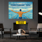 Personalized Swimming Man Canvas Painting, If It Doesn't Challenge You It Won't Change You Sport Wall Art Decor, Poster Gift For Swimming Lovers