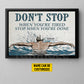 Motivational Personalized Swimming Man Canvas Painting, Don't Stop When You're Tired Stop When You're Done Sport Wall Art Decor, Poster Gift For Swimming Lovers
