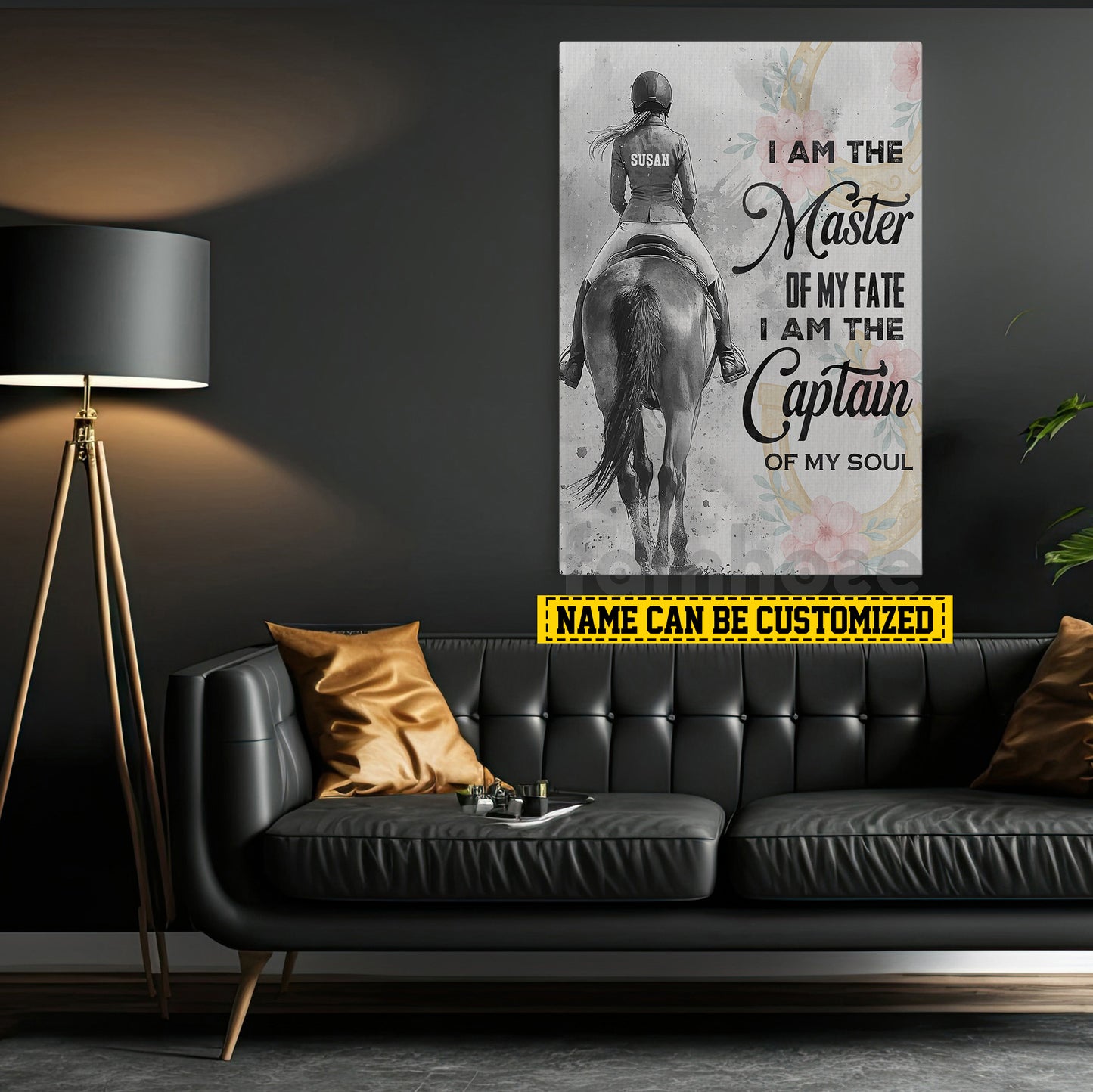 Personalized Horse Riding Girl Canvas Painting, I Am The Master Of My Fate Wall Art Decor, Poster Gift For Horse Girl