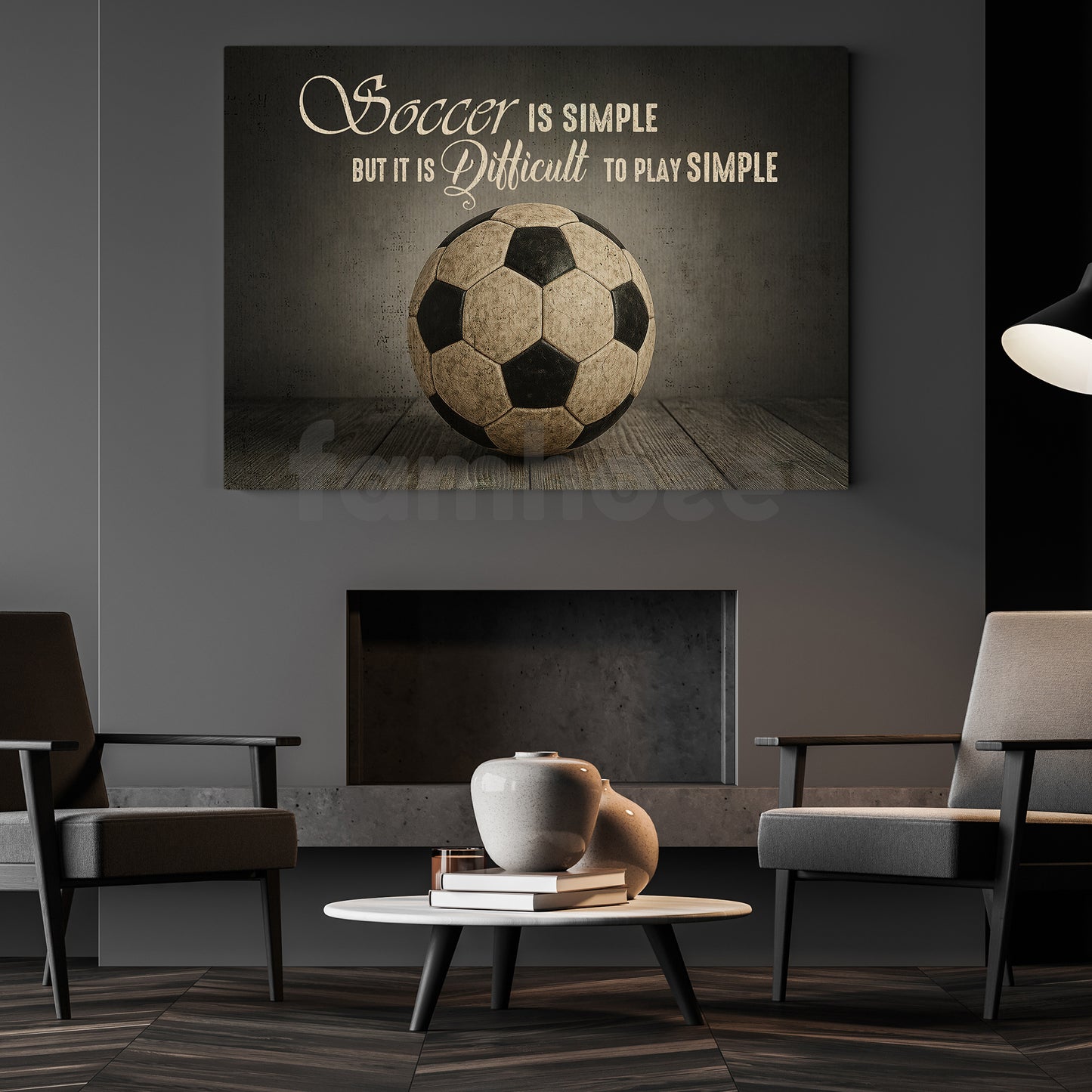 Soccer Canvas Painting, Soccer Is Simple But It Is Difficult To Play Simple Sport Wall Art Decor, Poster Gift For Soccer Lovers