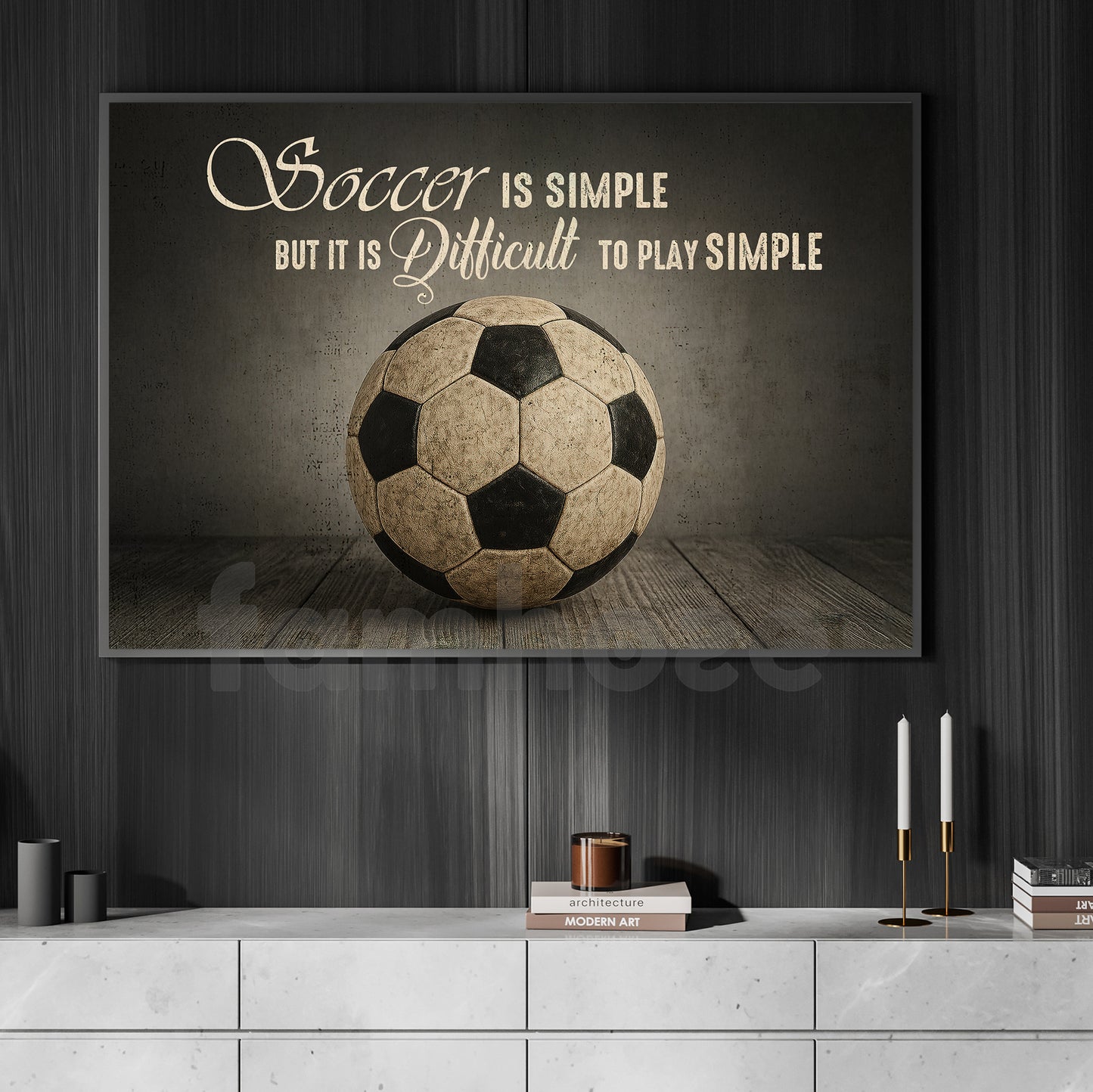 Soccer Canvas Painting, Soccer Is Simple But It Is Difficult To Play Simple Sport Wall Art Decor, Poster Gift For Soccer Lovers