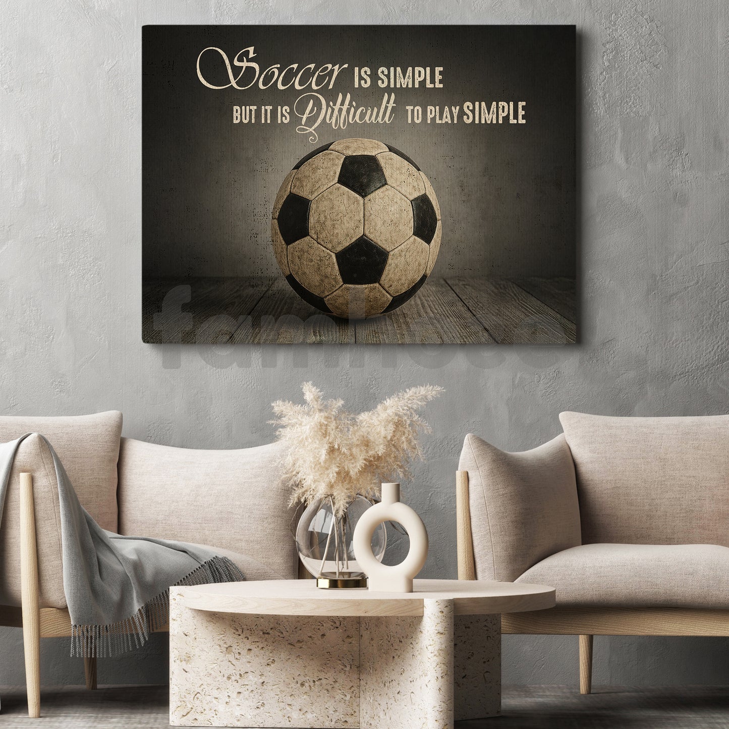 Soccer Canvas Painting, Soccer Is Simple But It Is Difficult To Play Simple Sport Wall Art Decor, Poster Gift For Soccer Lovers