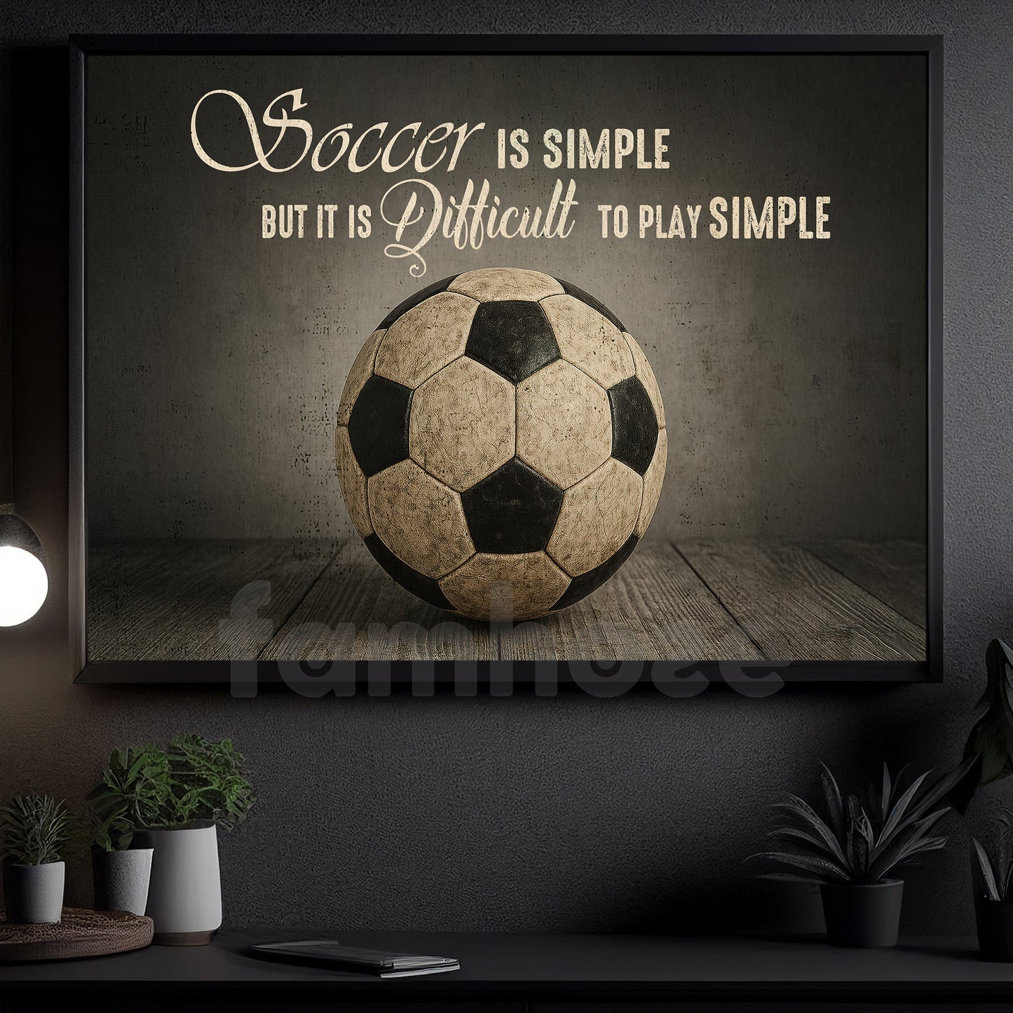 Soccer Canvas Painting, Soccer Is Simple But It Is Difficult To Play Simple Sport Wall Art Decor, Poster Gift For Soccer Lovers