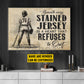 Personalized Softball Woman Canvas Painting, Beneath Every Stained Jersey Is A Heart Sport Wall Art Decor, Poster Gift For Softball Lovers
