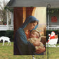 Holy Family Mary and the Holy Child, Christmas Garden Flag - House Flag, Nativity Religious Winter Christians Flag Gift