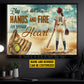 Personalized Softball Woman Canvas Painting, Play With Dirt On Your Hands And Fire In Your Heart Sport Wall Art Decor, Poster Gift For Softball Lovers