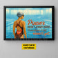 Personalized Swimming Woman Canvas Painting, Power Doesn't Always Shout Sport Wall Art Decor, Poster Gift For Swimming Lovers