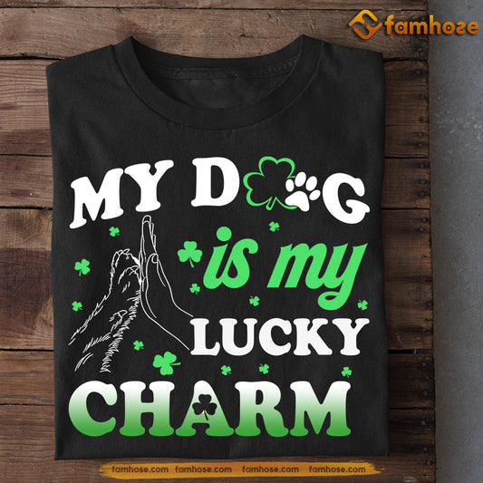 St Patrick's Day Dog T-shirt, My Dog Is My Lucky Charm, Patricks Day Gift For Dog Lovers Dog Owners, Dog Tees