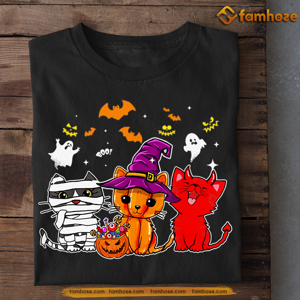 Halloween Cat T-shirt, Costume Halloween With Cats, Gift For Cat Lovers, Cat Tees, Cat Owners